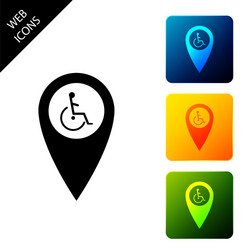 Disabled handicap in map pointer icon isolated vector