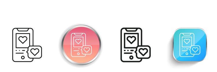 love message icon thin linear regular and button vector image