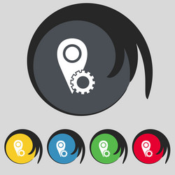 map pointer setting icon sign symbol on five vector image