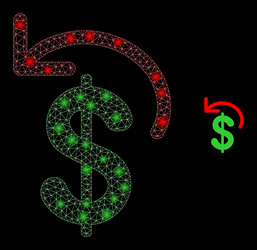mesh net dollar refund with illumitated vector image