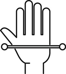 palm authentication scan icon outline style vector image