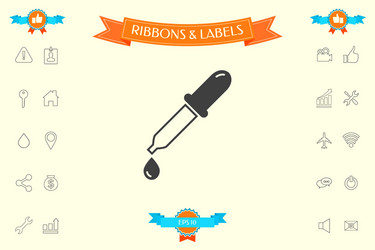 Pipette icon with drop vector