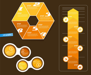 Set of infographic objects with numbers vector