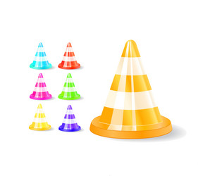 Colorful traffic cones icon vector