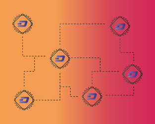 Dash blockchain technology circuit network vector