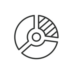doughnut chart segment icon in line design vector image