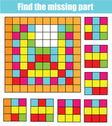 find missing part and complete picture puzzle vector image