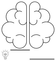 minimalistic brain design with dividing line vector image