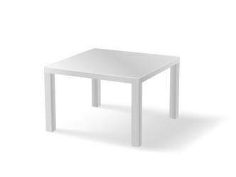 realistic white table 3d object rectangular vector