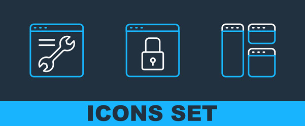 set line browser window setting and secure vector image