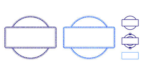 double round and rectangle frame composition icon vector image