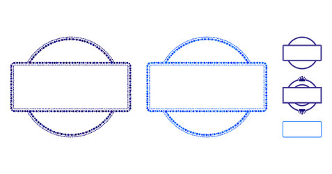 Double round and rectangle frame composition icon vector