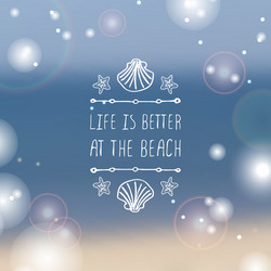 hand-sketched typographic element with shell vector image