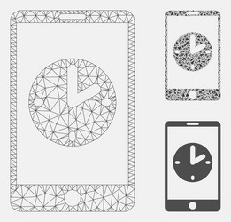 mobile time mesh 2d model and triangle vector image