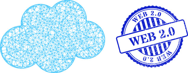 textured web 20 stamp seal and hatched cloud vector image