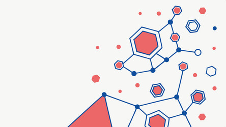 abstract molecular structure with geometric vector image