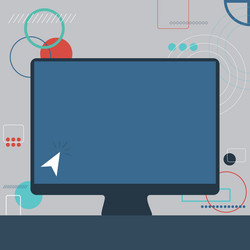 cursor in a big blank screen monitor searching vector image