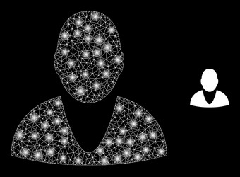 mesh web user with magic network flashes vector image