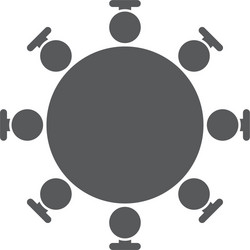 Round table and chairs top view icon isolated vector