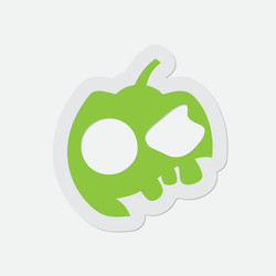 Simple green icon - halloween pumpkin vector