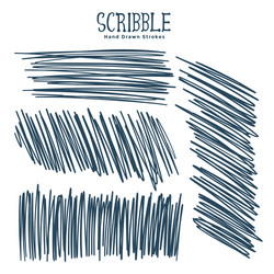 Abstract pen scribbles sketch set vector