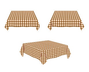 brown tablecloth with checkered pattern vector image