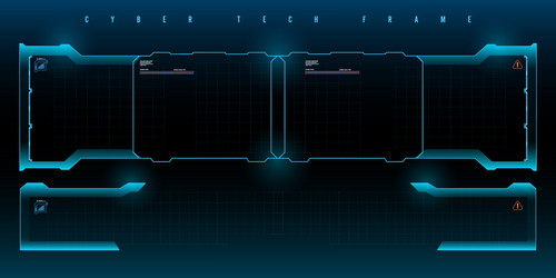 futuristic hud set frame virtual vector