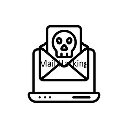 Mail hacking outline icon style vector