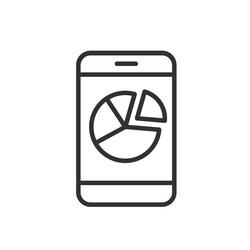 phone chart icon in line design data vector image
