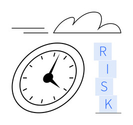 clock with speed trails and stacked risk blocks vector image