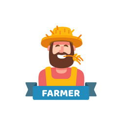Cute Farmer Character Vector Image