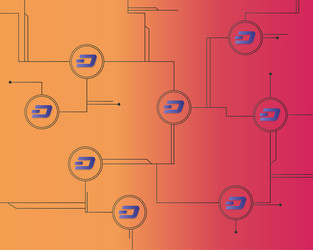 Dash blockchain technology circuit network vector