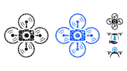 Drone camera composition icon circles vector