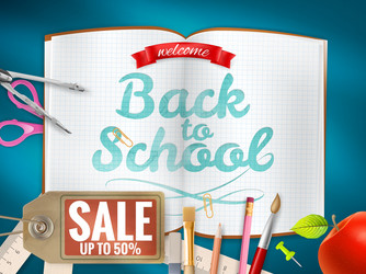 Back to school sale background eps 10 vector