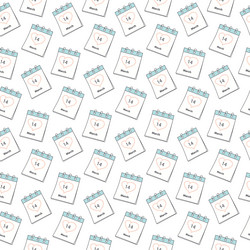 calendar page seamless pattern with white day date vector image