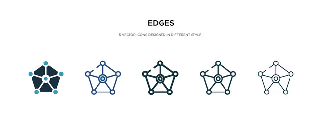 Edges icon in different style two colored vector