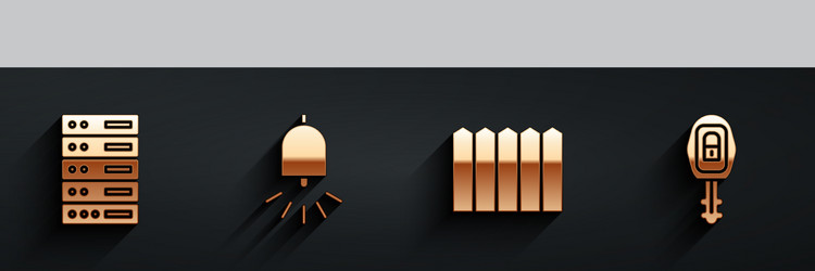 Set server data web hosting ringing alarm bell vector