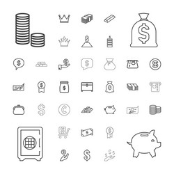 37 wealth icons vector