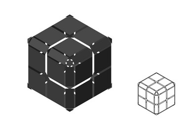 abstract polygonal broken cube 3d isometric vector image