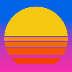 Abstract sunset logo retro background vector