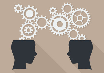 Human Brain with Gears vector image