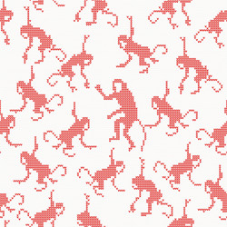 Knitted seamless pattern with monkey vector