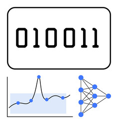machine learning and data science binary code vector image