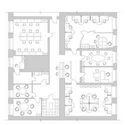 standard office furniture symbols on floor plans vector