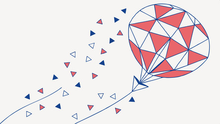 abstract geometric kite with dynamic elements vector image