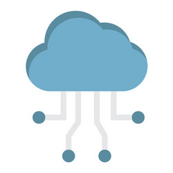 cloud computing flat icon seo and development vector image