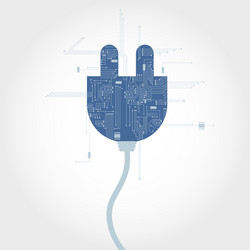 electronics circuit and plug socket vector image