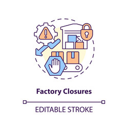 Factory closures red gradient concept icon Vector Image