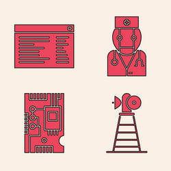 Set antenna software web developer programming vector