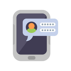 smartphone showing user login with password vector image